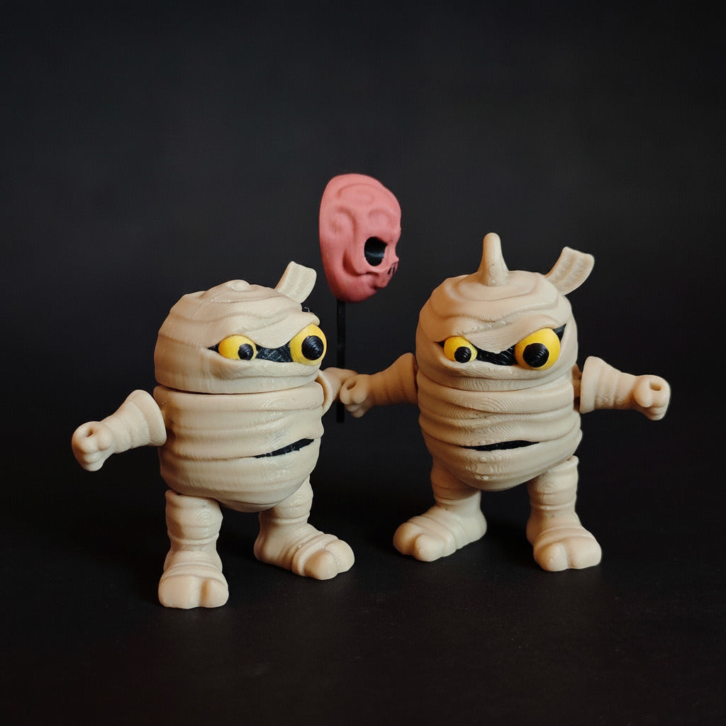 Mummy Flexi Keychain | 3D Printed Articulated Halloween Charm | Spooky Gift