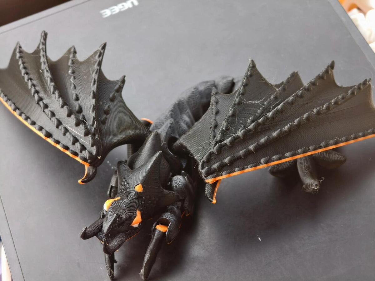 Dark Villain Dragon Figure | Fantasy Creature | 3D Printed Display Model