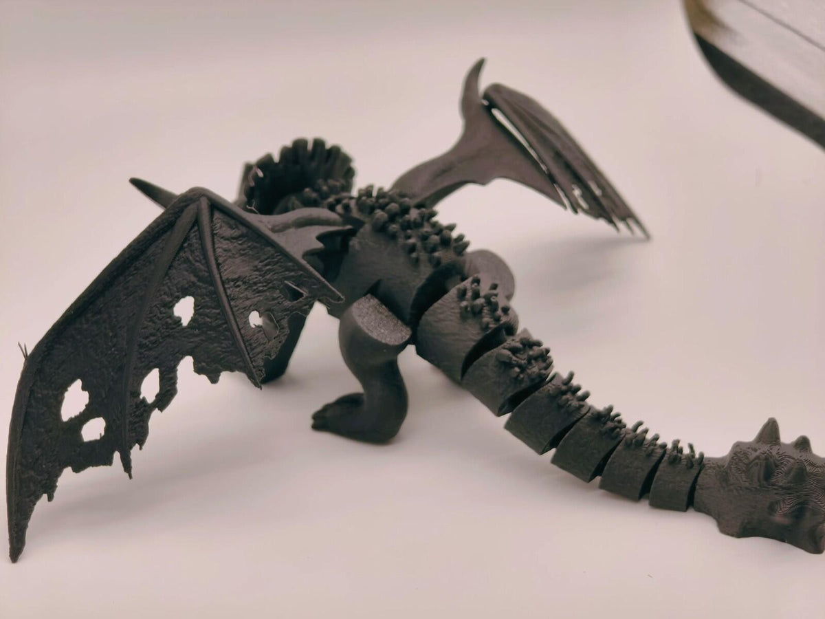Red Dragon Figure | Chibi Style | New Version | 3D Printed Desk Display