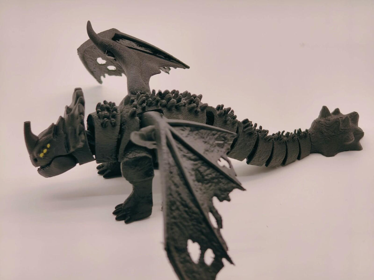 Red Dragon Figure | Chibi Style | New Version | 3D Printed Desk Display