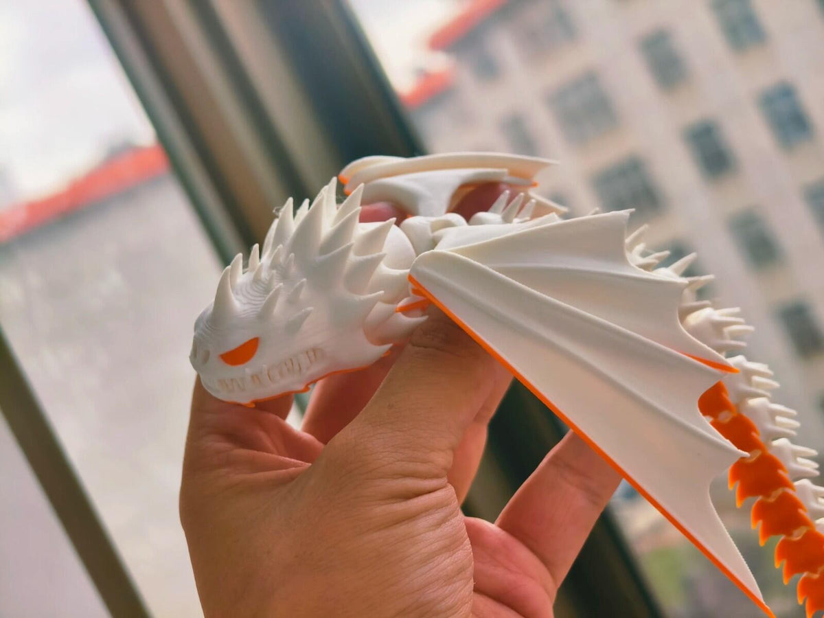 Spiked Dragon Figure | Fantasy Flying Dragon | 3D Printed Display Model