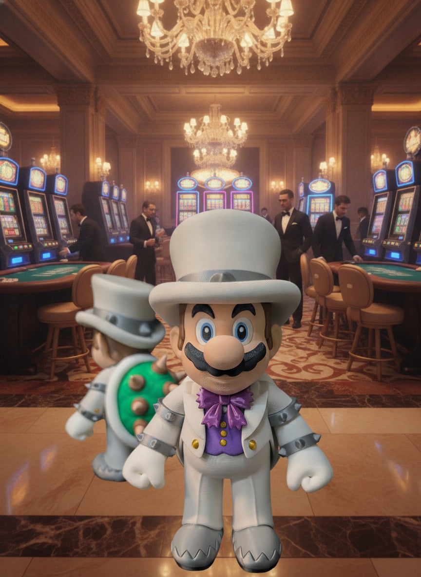 Wedding Hero Mario Bowser Fusion 3D Printed Figure 8.5" Nintendo Gamer Statue