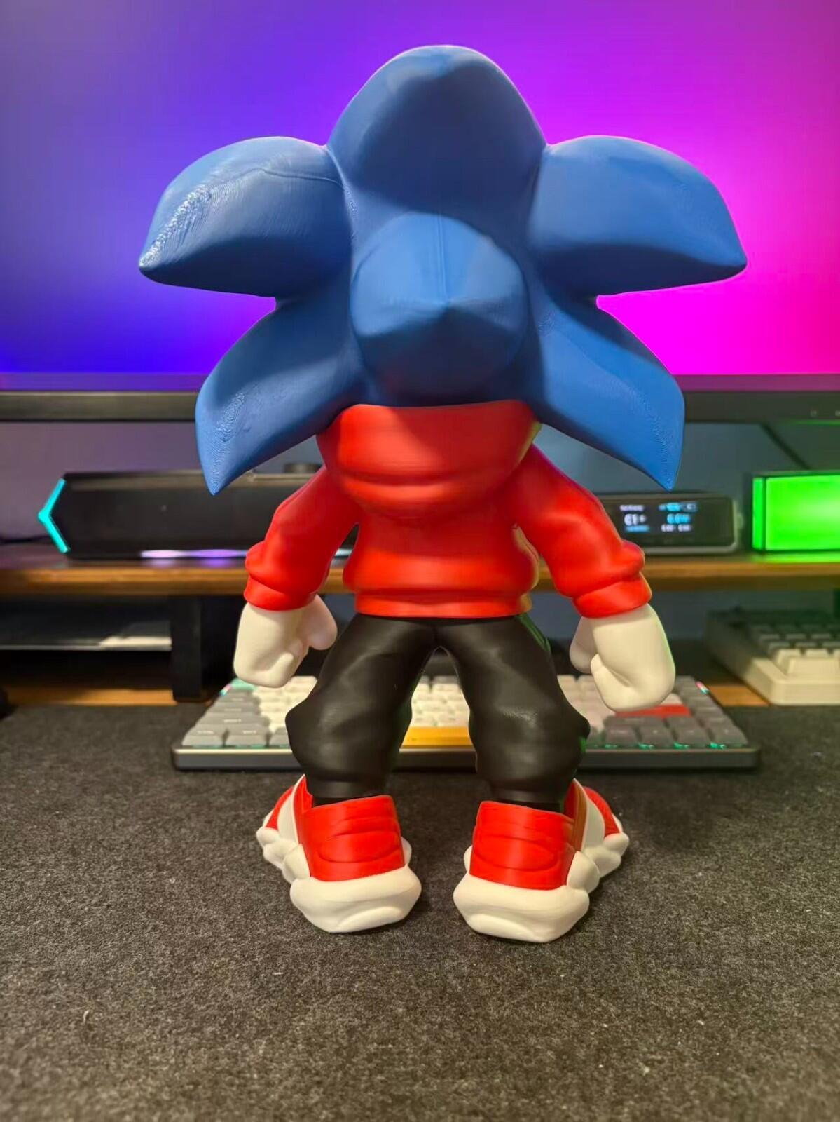 Sonic Figure | 3D Printed Sonic Figure | 1F - Huge 11 inc 3D Figure