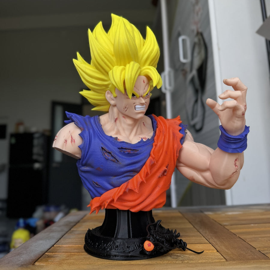 Goku Bust Fan Art 3D Printed Statue