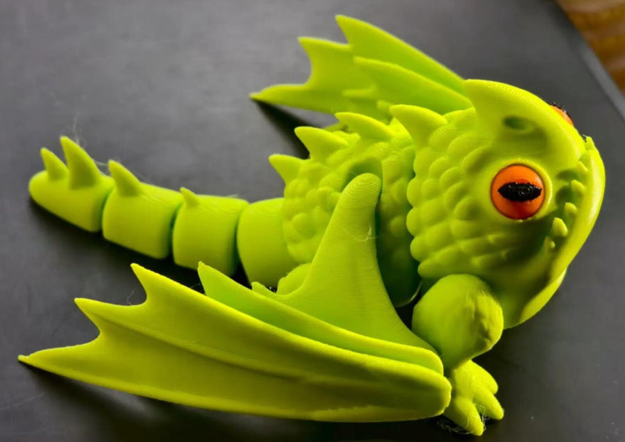 Chubby Dragon Figure | Cute Fantasy Dragon | 3D Printed Desk Display