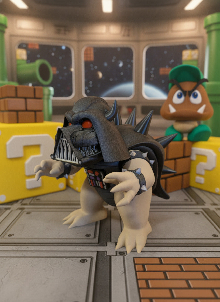 Dark Side Bowser 3D Printed Figure | Mario Inspired Villain Statue