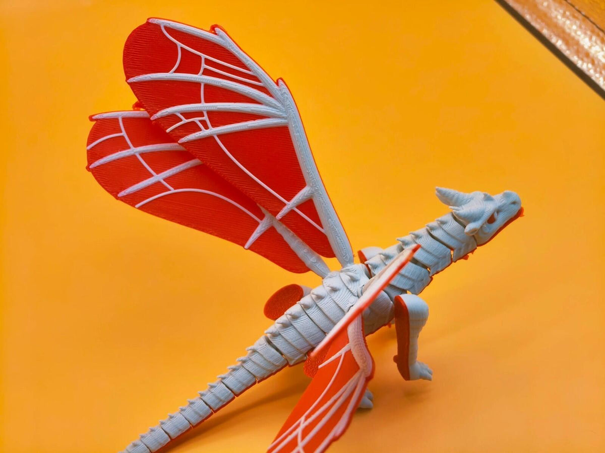 Juvenile Winged Dragon Figure | Chibi Style | 3D Printed Desk Display