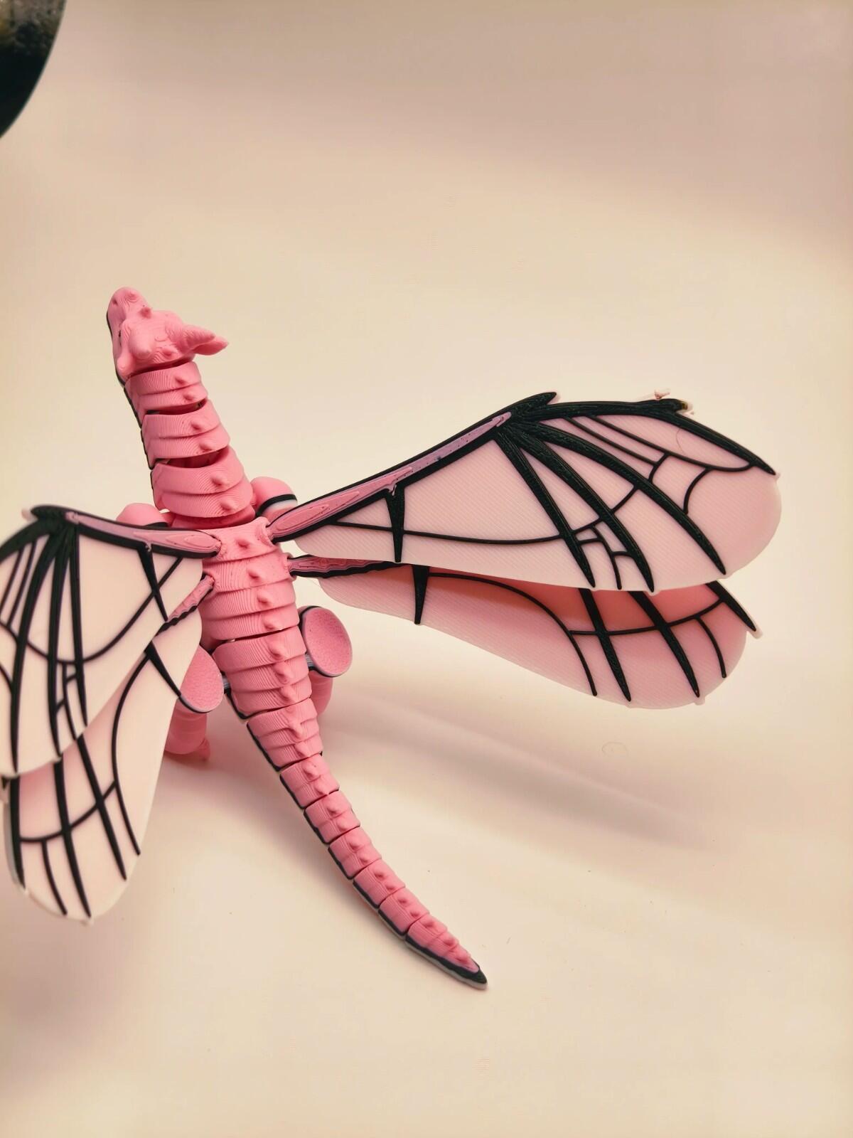 Juvenile Winged Dragon Figure | Chibi Style | 3D Printed Desk Display