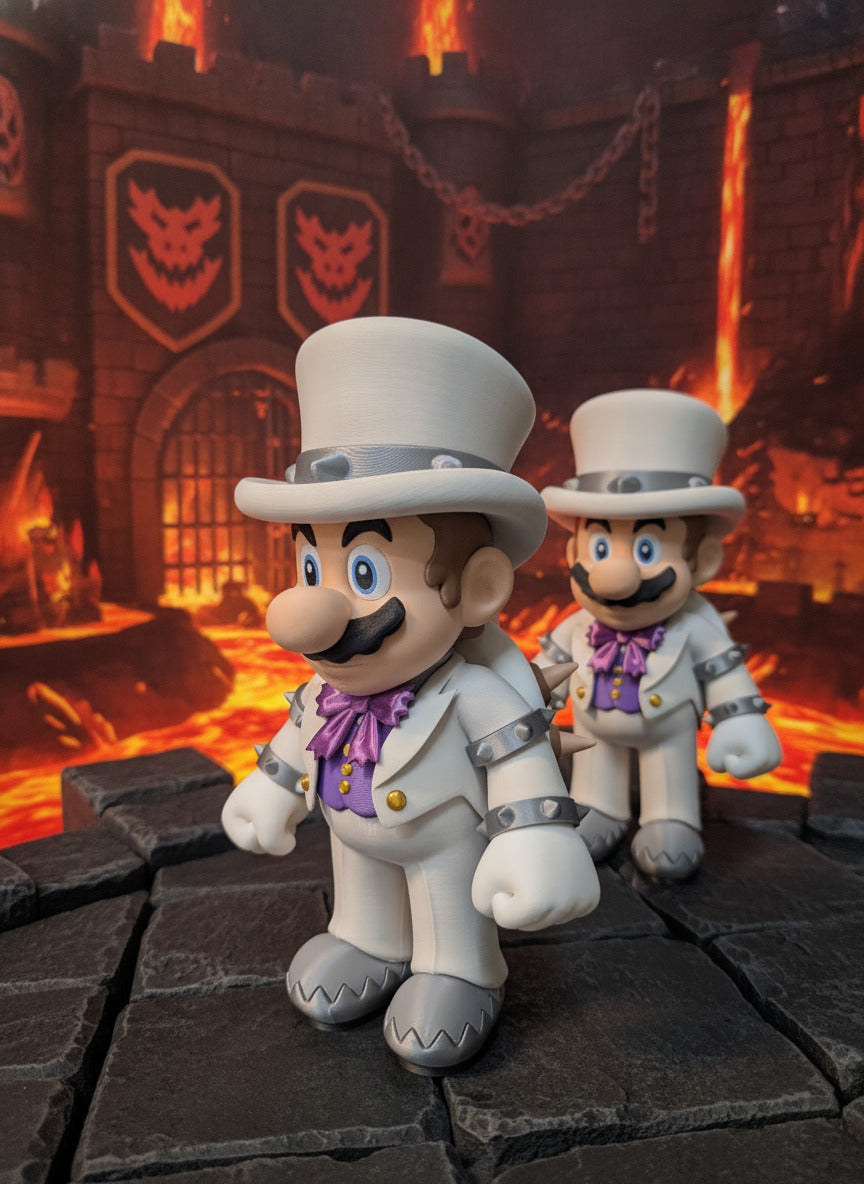 Wedding Hero Mario Bowser Fusion 3D Printed Figure 8.5" Nintendo Gamer Statue