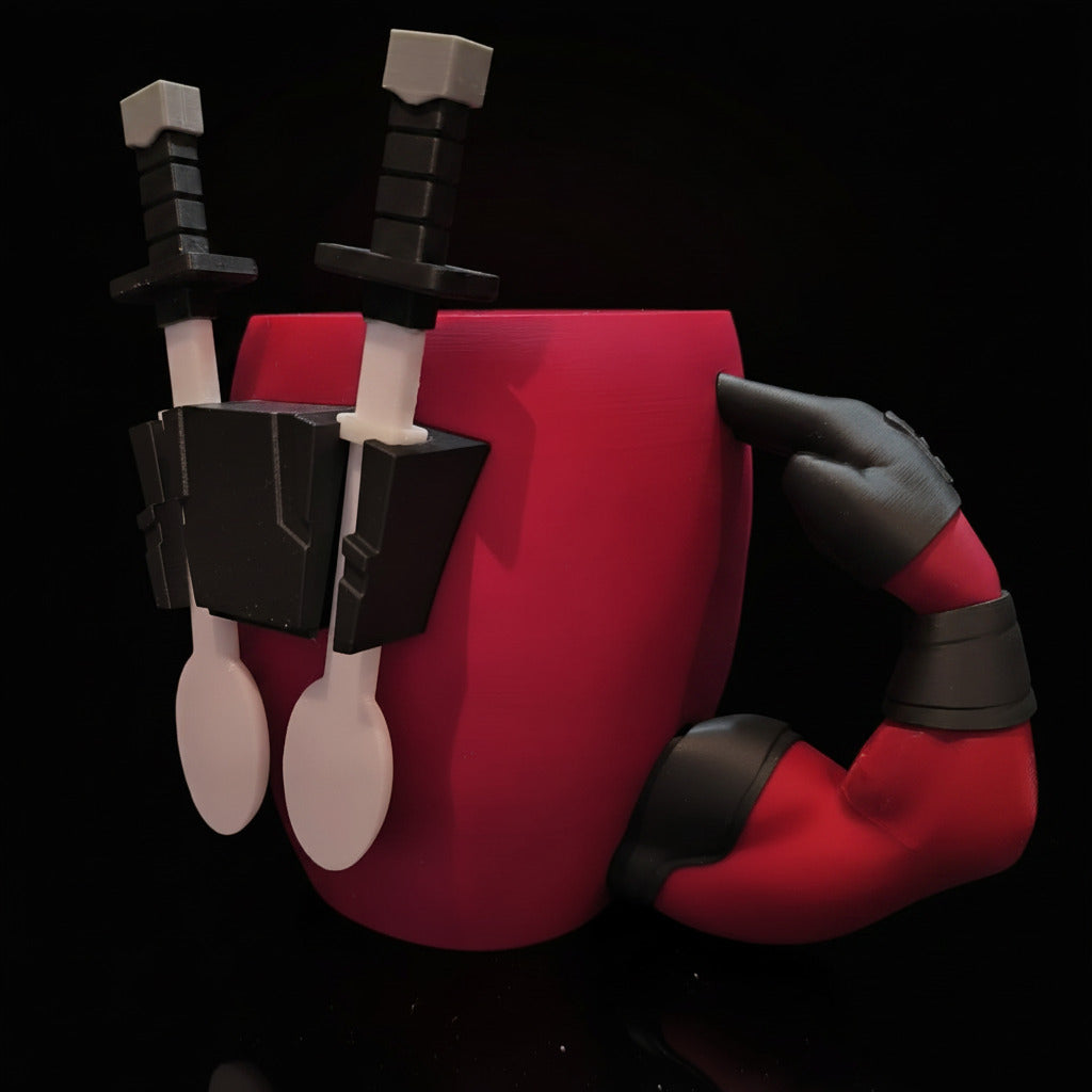 Deadpool Ice Cream Cup Fan Art Figure | 19.7-Inch 3D Printed Statue