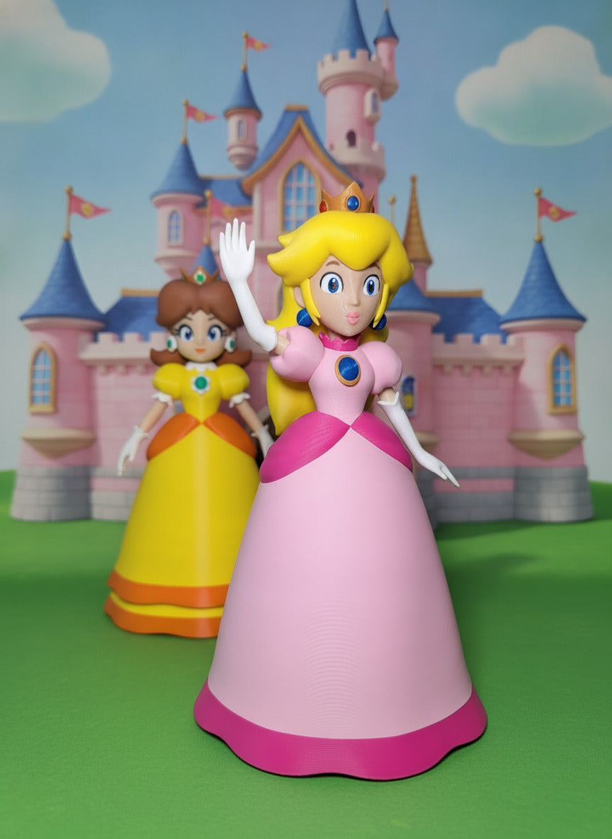Royal Duo Princess Peach & Daisy Figures – 9.5" Tall Collectibles
