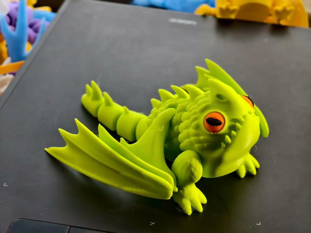 Chubby Dragon Figure | Cute Fantasy Dragon | 3D Printed Desk Display