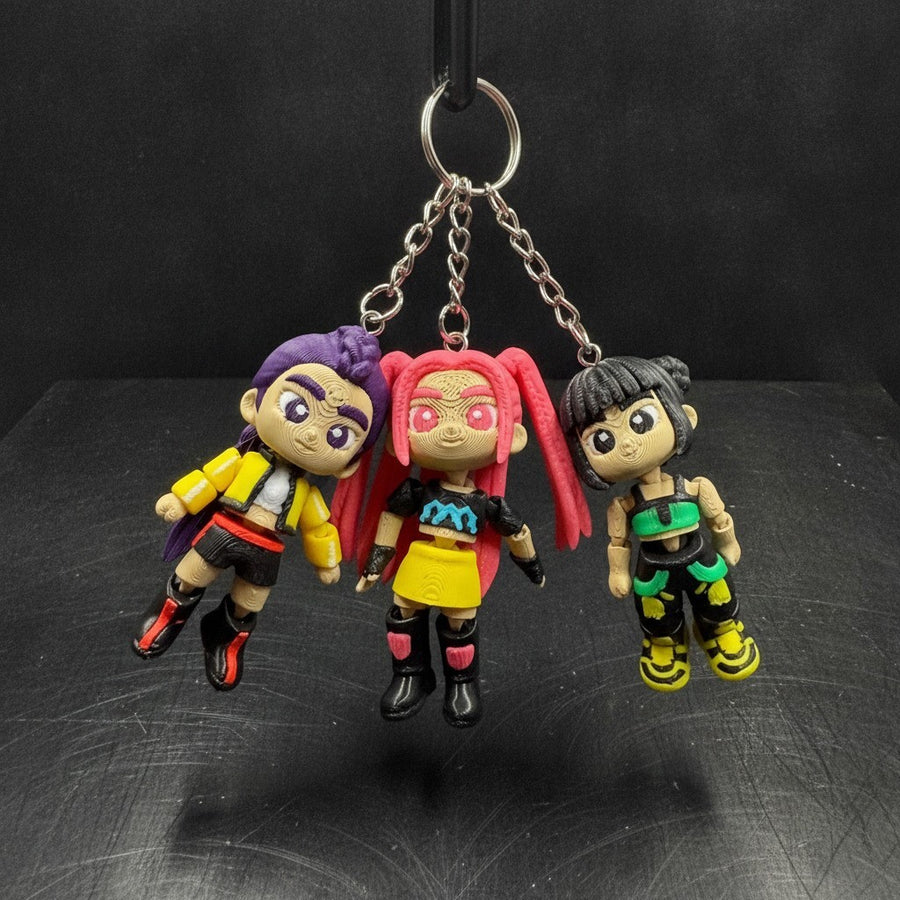 K-Pop Demon Hunter Inspired Keychain Set – Rumi, Zoey & Mira
