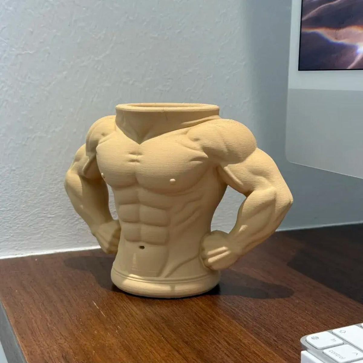 3D Printed Muscle Man Mug – Unique Fitness Gift / Bodybuilder Cup