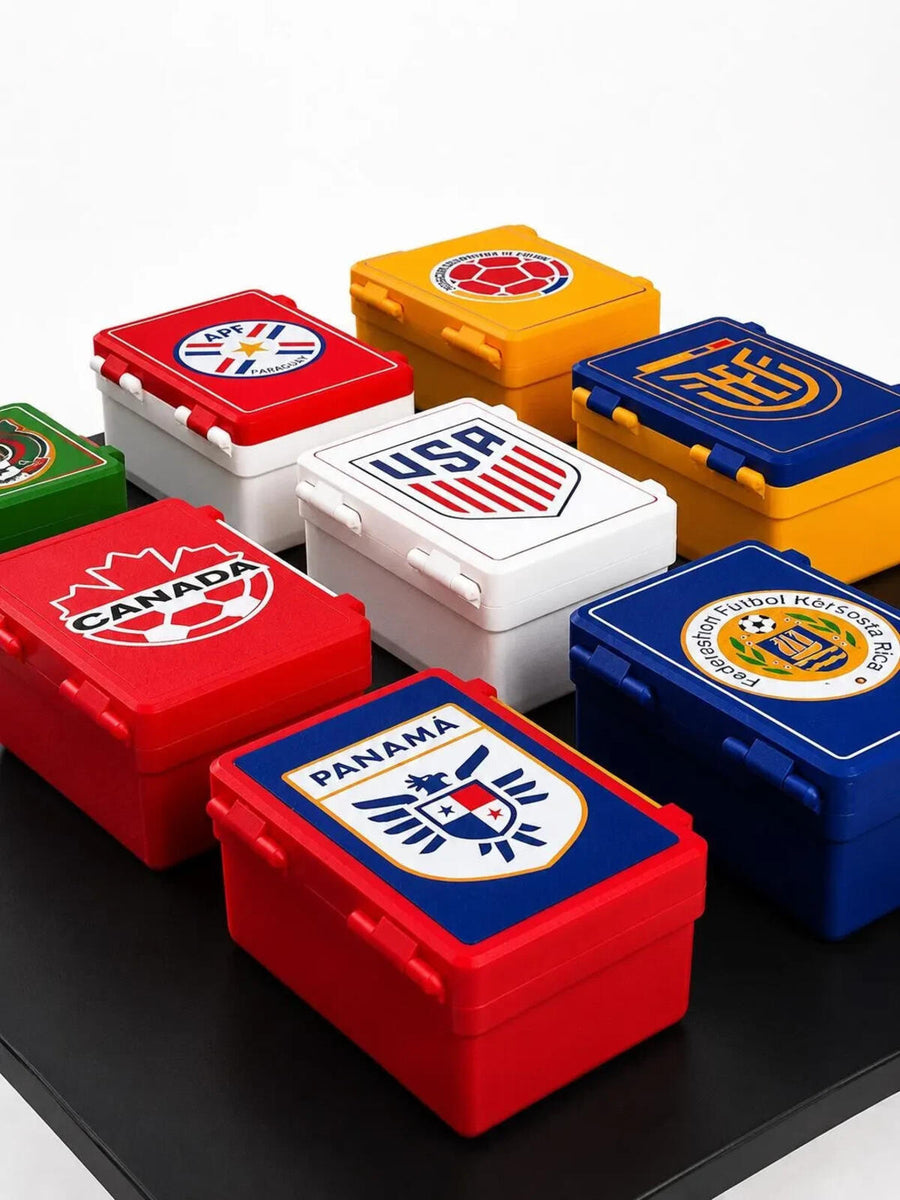 3D Printed World Cup Sticker Storage Box – Soccer Trading Card Organizer- Nation