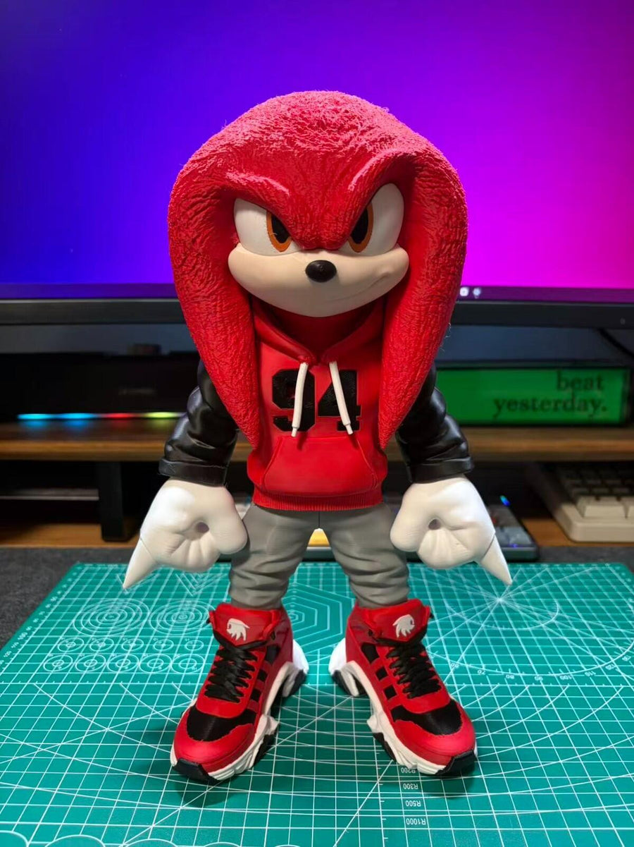 3D Printed Knuckles Figure – 12.5 inch Fan Art Statue Red Hoodie Street Style