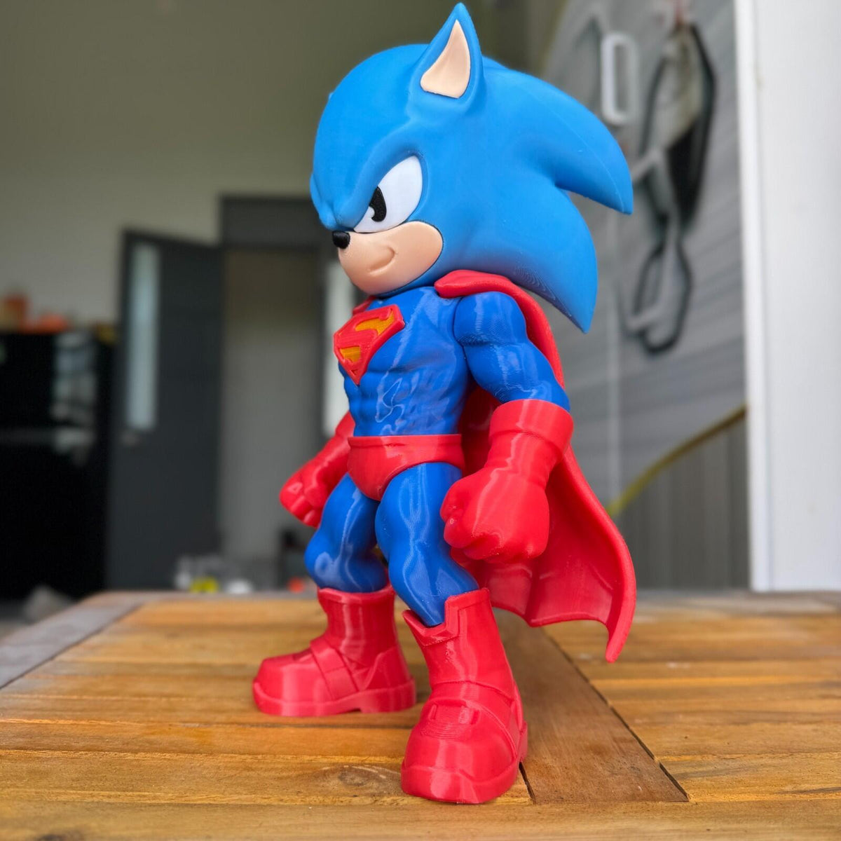 SuperSpeed Hero – Sonic × Superman Inspired Fan Art (3D Printed Figure)