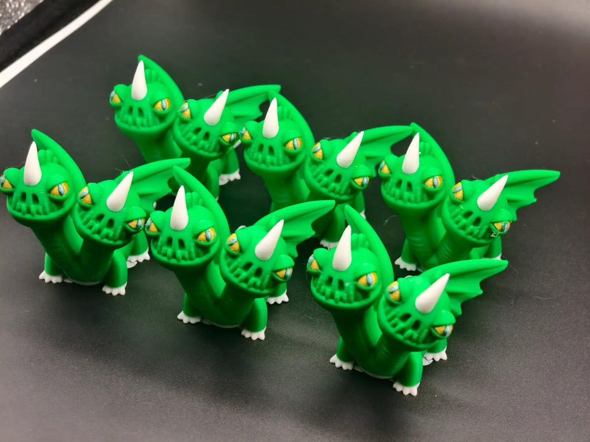 Chibi Two-Headed Dragon Figure | Cute Style | 3D Printed Desk Display