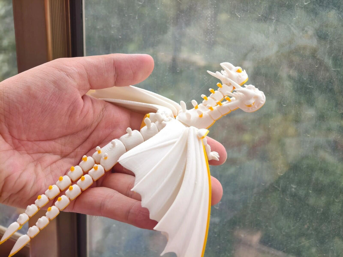 Two-Headed Dragon Figure | Fantasy Creature | 3D Printed Desk Display