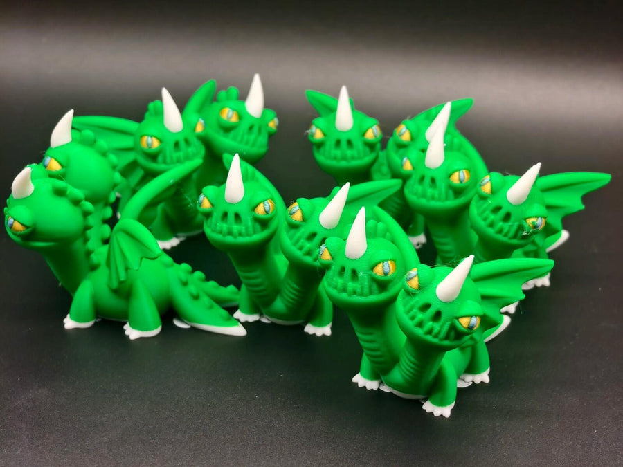 Chibi Two-Headed Dragon Figure | Cute Style | 3D Printed Desk Display