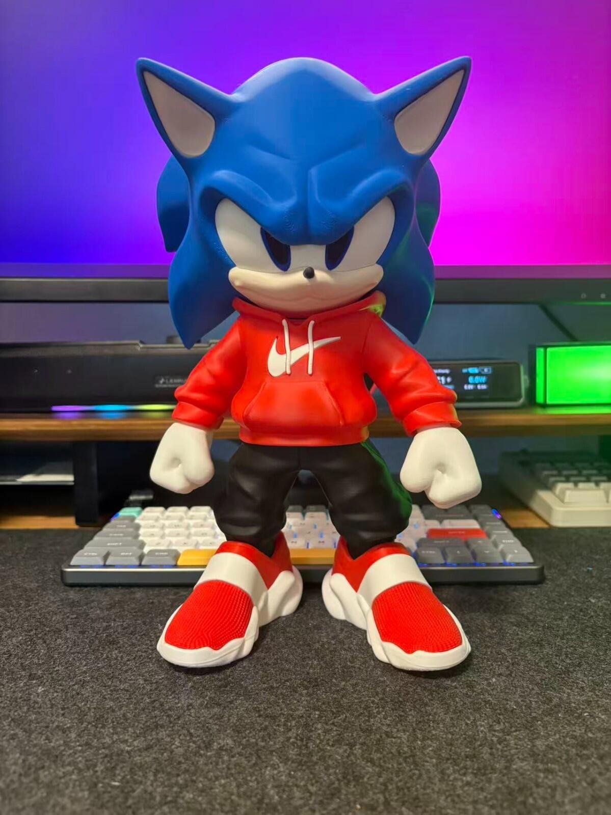 Sonic Figure | 3D Printed Sonic Figure | 1F - Huge 11 inc 3D Figure