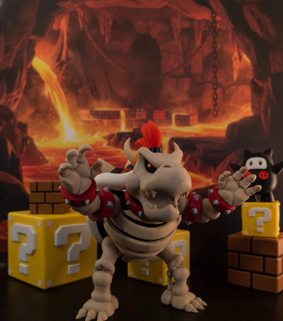 Epic 10” Dry Bowser – 3D Printed Skeleton King – Mario Collector’s Must-Have!