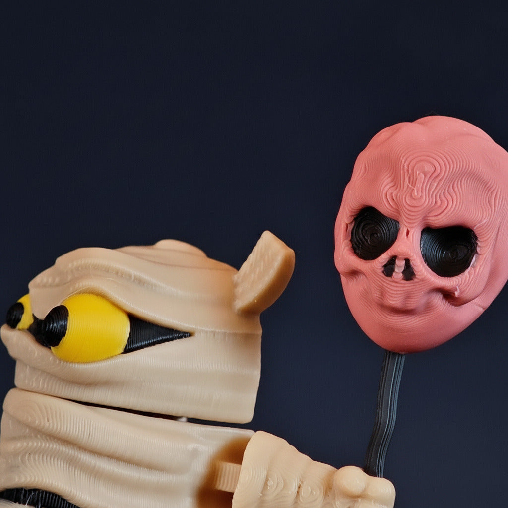 Mummy Flexi Keychain | 3D Printed Articulated Halloween Charm | Spooky Gift