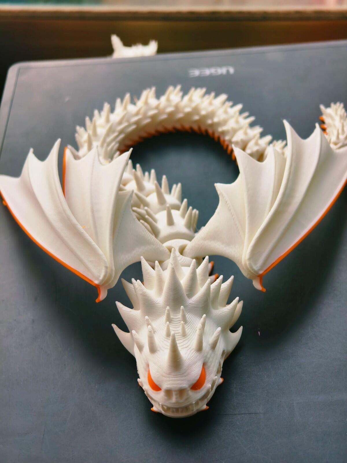 Spiked Dragon Figure | Fantasy Flying Dragon | 3D Printed Display Model