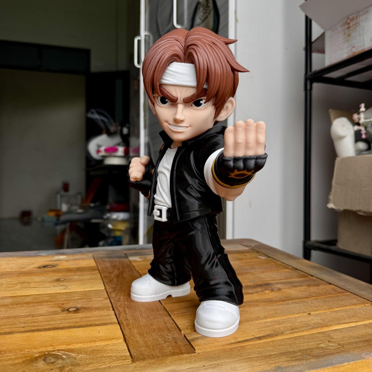 Kyo Inspired Flame Fighter – Chibi Fan Art – 28cm 3D Printed Figure