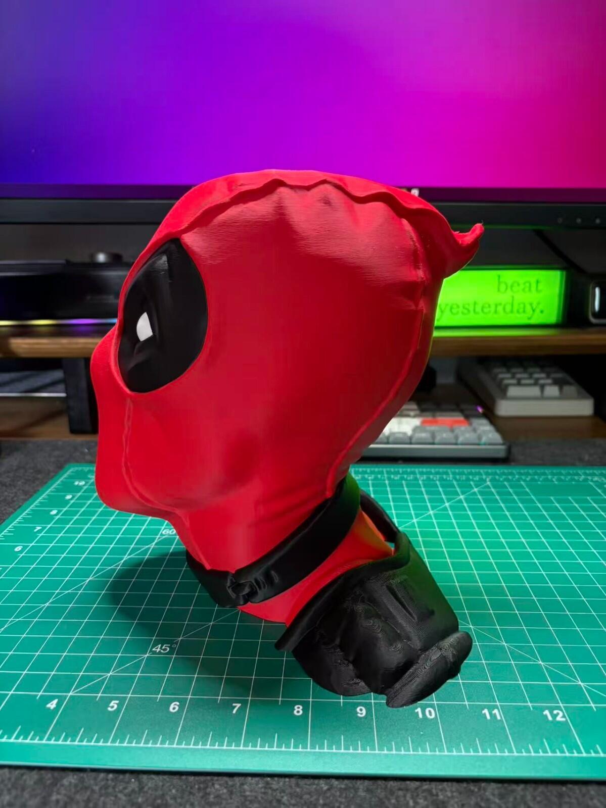 Deadpool Head Headphones Stand | Unique 3D Printed Headset Holder | Marvel