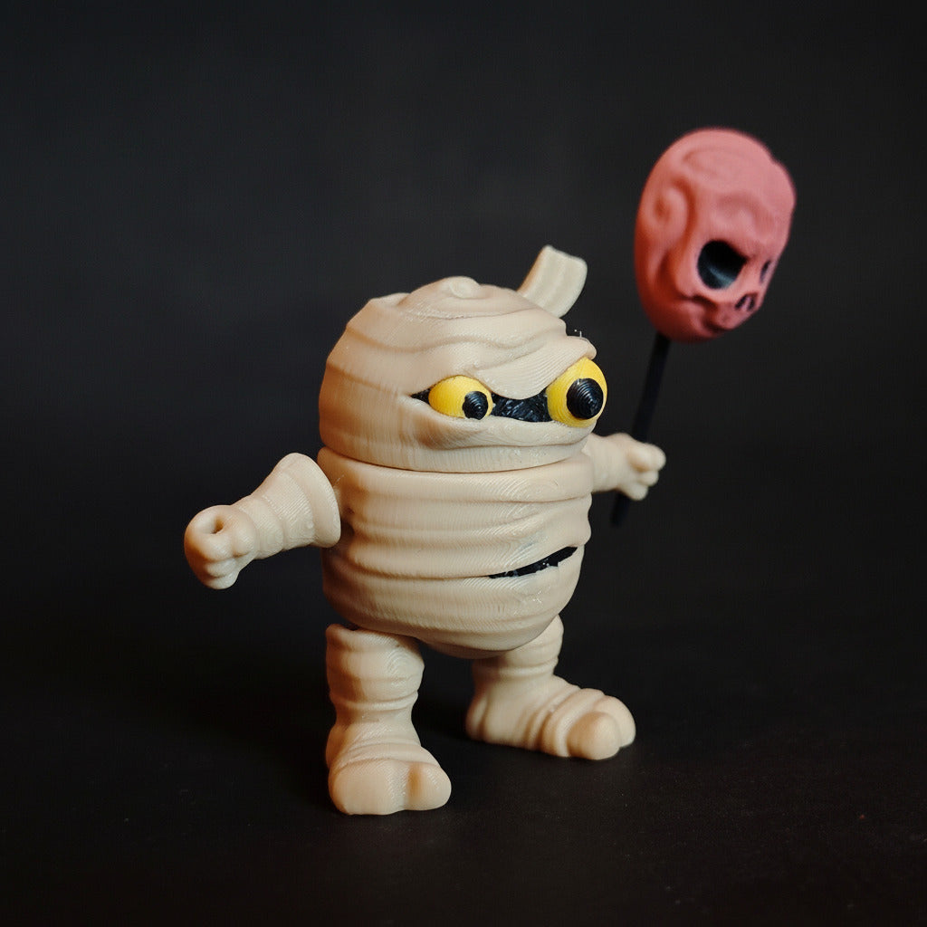 Mummy Flexi Keychain | 3D Printed Articulated Halloween Charm | Spooky Gift