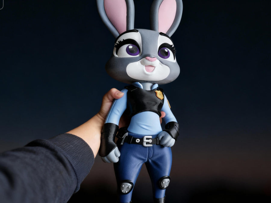 Animated Bunny Police Officer Figure | 3D Printed