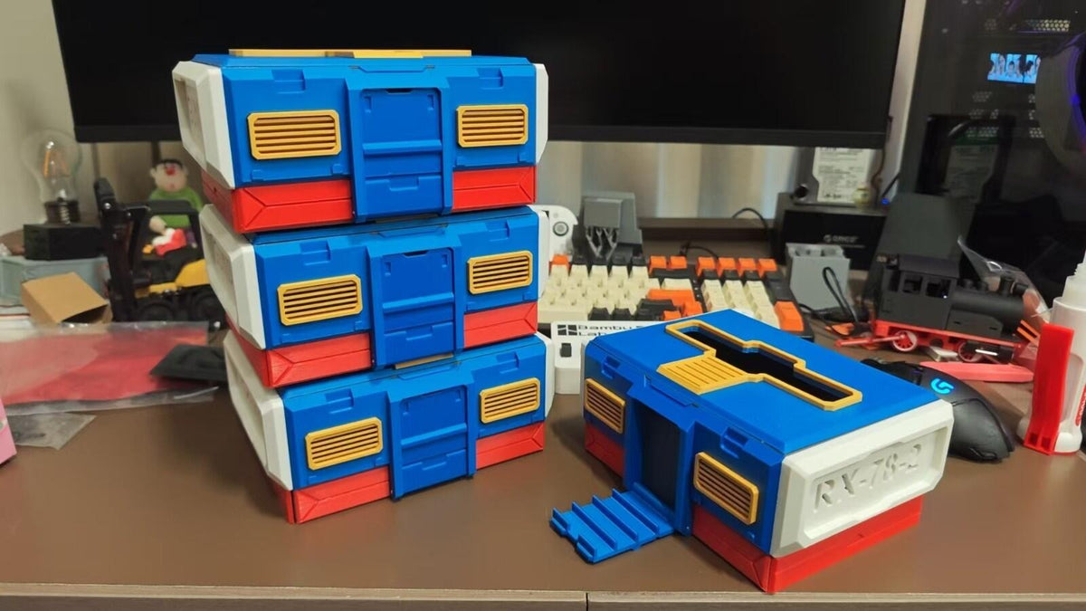 Gundam Style Tissue Box with Phone Holder