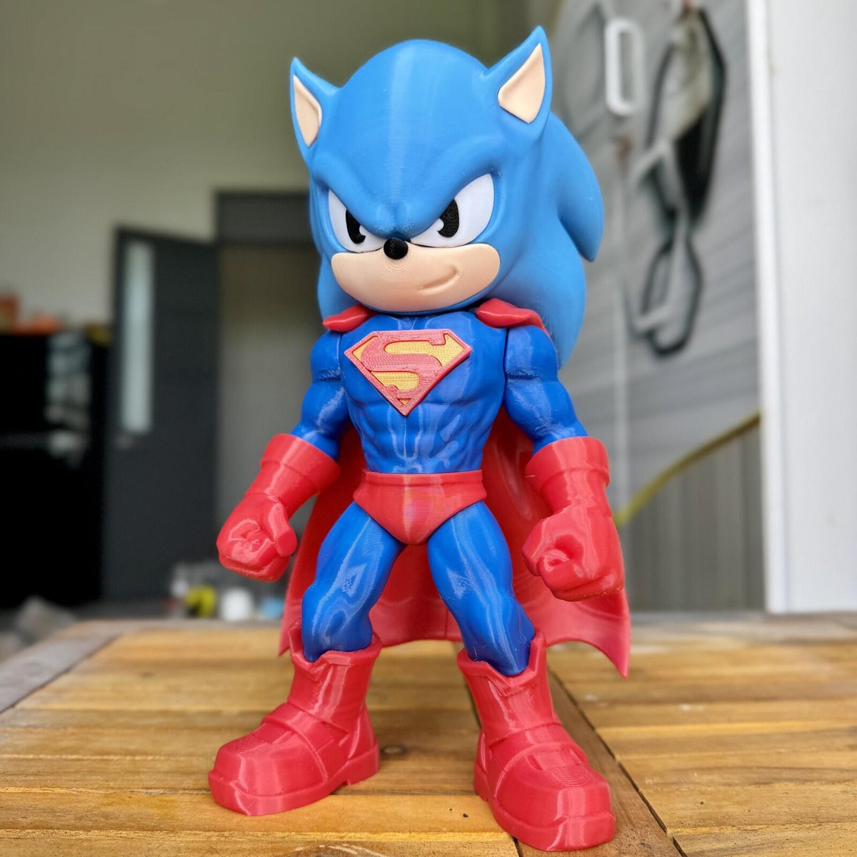 SuperSpeed Hero – Sonic × Superman Inspired Fan Art (3D Printed Figure)