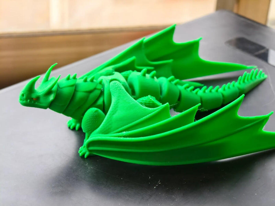 Thunderdrum Dragon Mini Figure | 3D Printed Collectible | PLA | Folded Wings