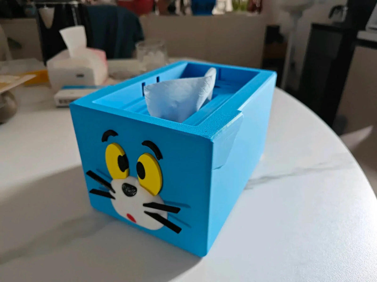3D Printed Cartoon Cat Style Tissue Box – Sunken Design Napkin Holder