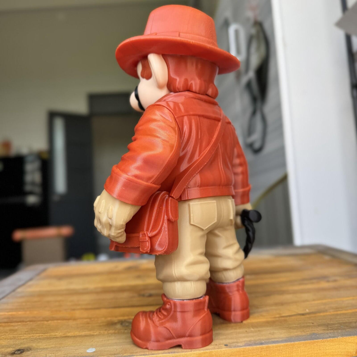 3D Printed Mario x Indiana Jones Fan Art Crossover Figurine