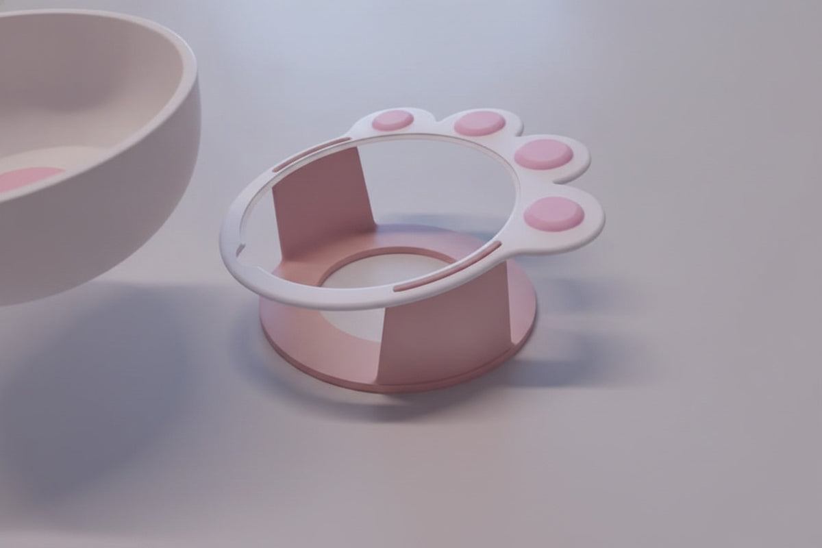 3D Printed Cat Paw Food Bowl – Cute Kitty Feeding Dish