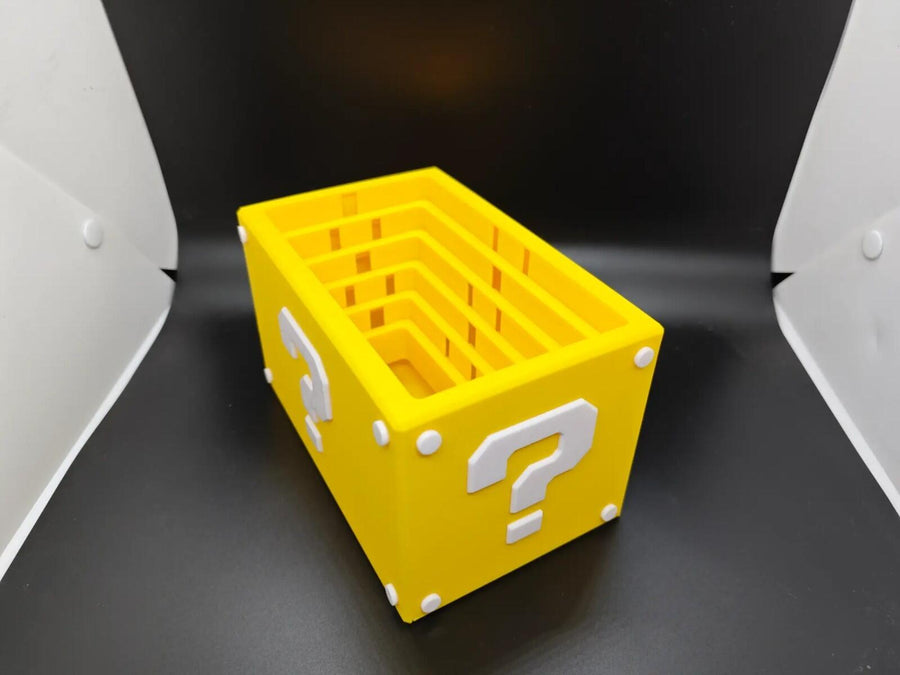 D Printed Question Block Style Tissue Box – Video Game Inspired Sunken Design