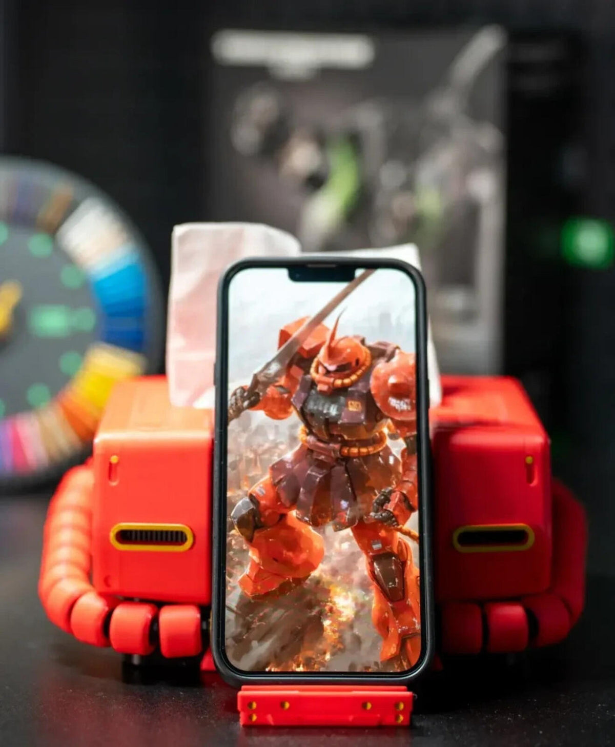 Zaku Style Tissue Box with Phone Holder