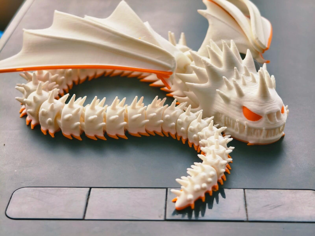 Spiked Dragon Figure | Fantasy Flying Dragon | 3D Printed Display Model