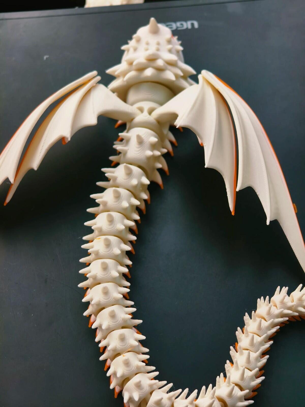 Spiked Dragon Figure | Fantasy Flying Dragon | 3D Printed Display Model