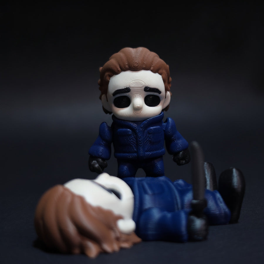 Michael Myers Flexi Keychain | 3D Printed Articulated Horror Charm | Gift