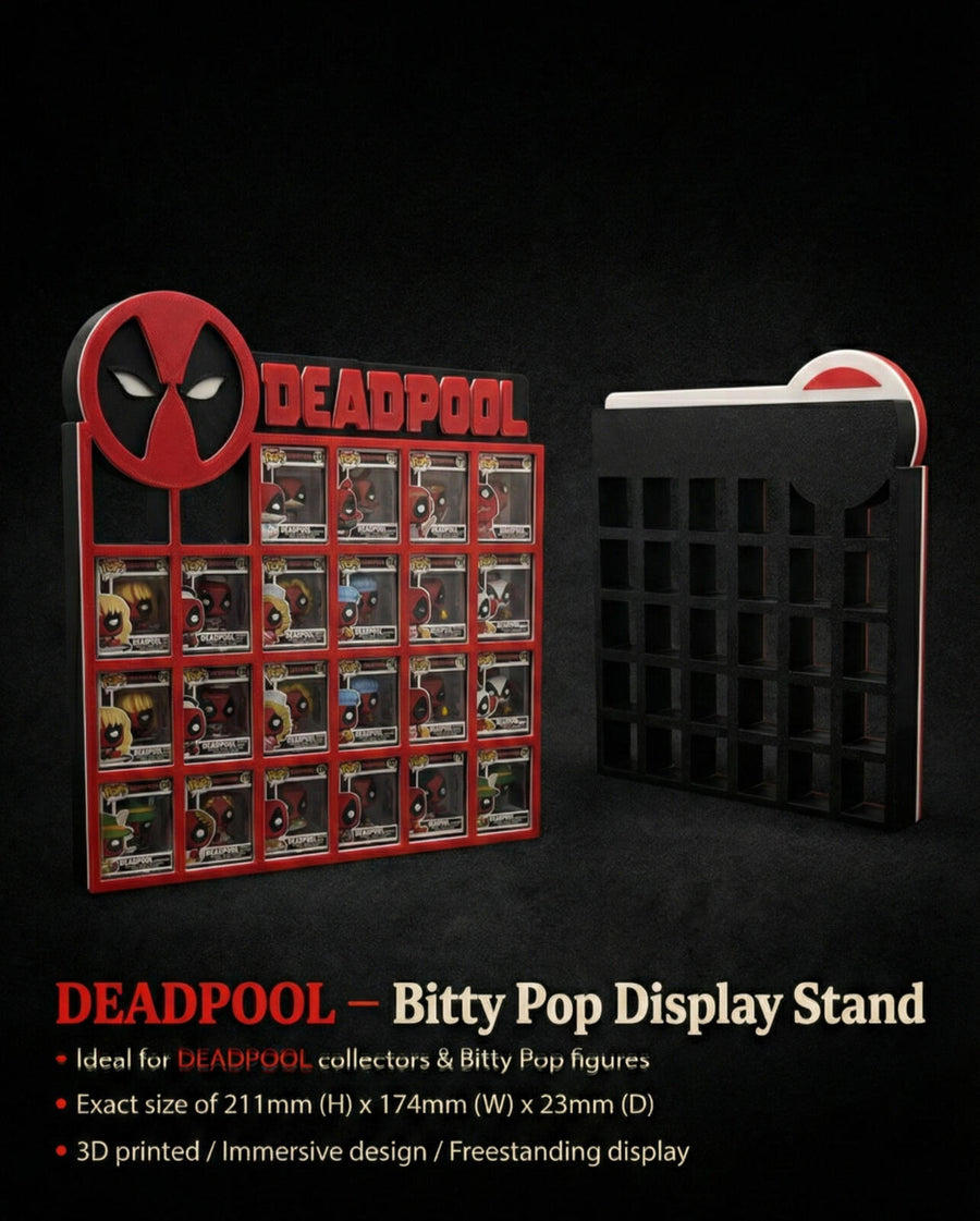 Deadpool Mini Figure Display Stand 3D Printed Fan Made Shelf Organizer