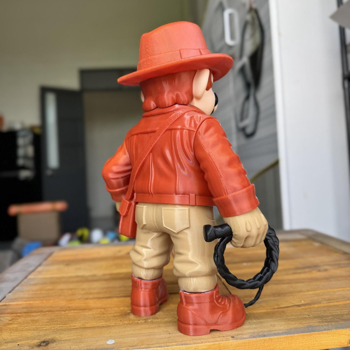 3D Printed Mario x Indiana Jones Fan Art Crossover Figurine