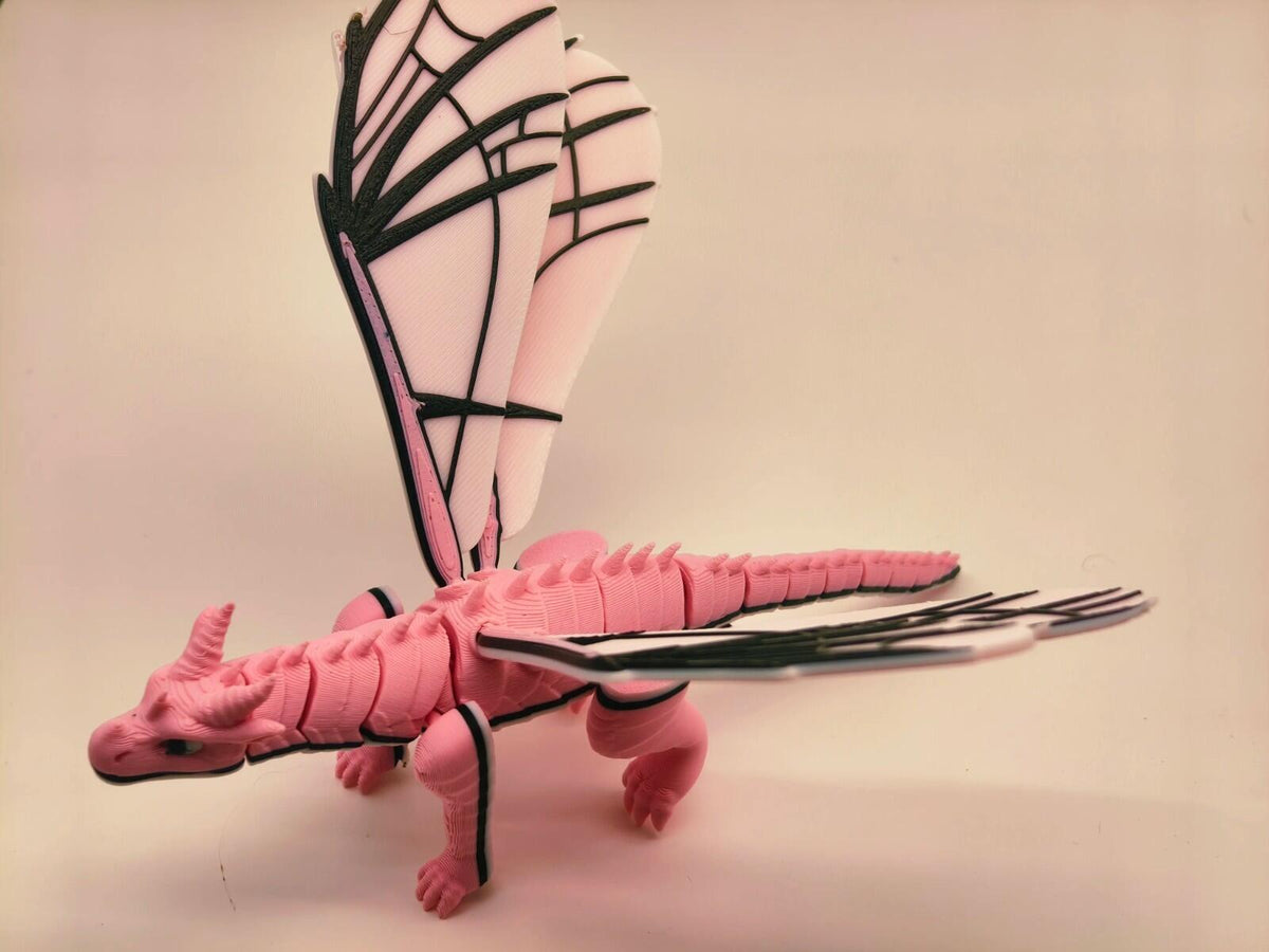 Juvenile Winged Dragon Figure | Chibi Style | 3D Printed Desk Display