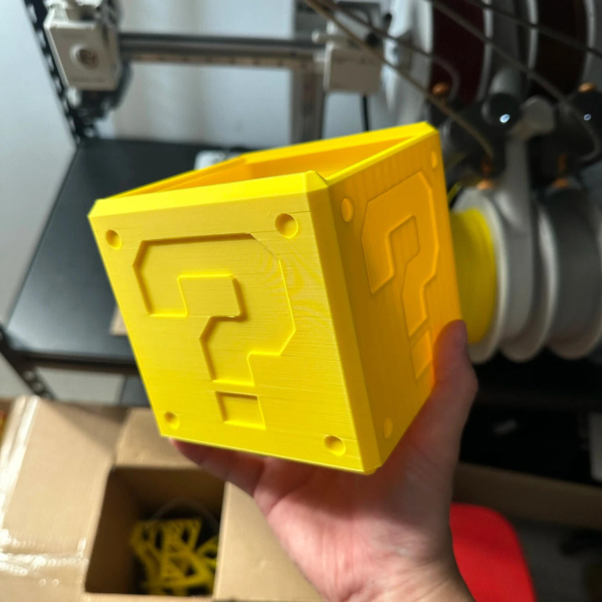 Mario Style Question Block Table Storage Box | 3D Printed Organizer