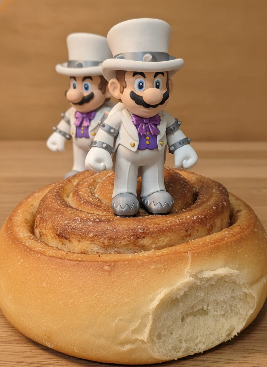 Wedding Hero Mario Bowser Fusion 3D Printed Figure 8.5" Nintendo Gamer Statue