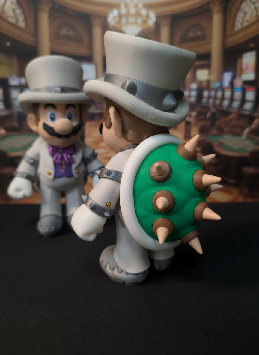 Wedding Hero Mario Bowser Fusion 3D Printed Figure 8.5" Nintendo Gamer Statue