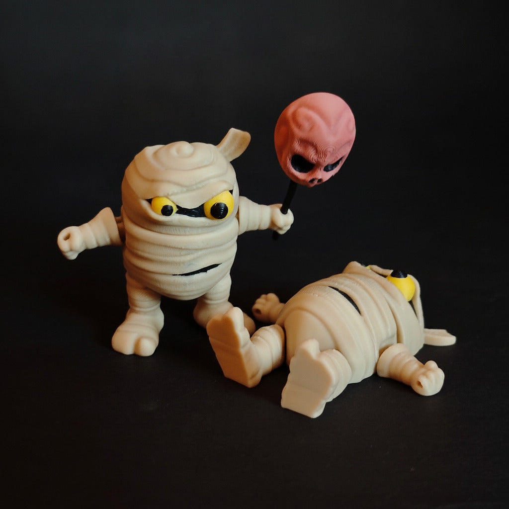 Mummy Flexi Keychain | 3D Printed Articulated Halloween Charm | Spooky Gift